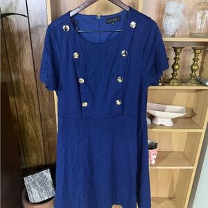 Eloquii Royal Blue Double-Breasted Sailor Mini Dress